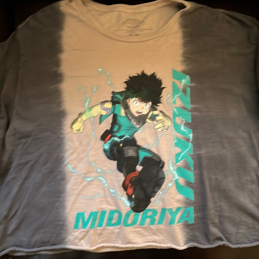 Grey and Tan My Hero Academia Crop Top